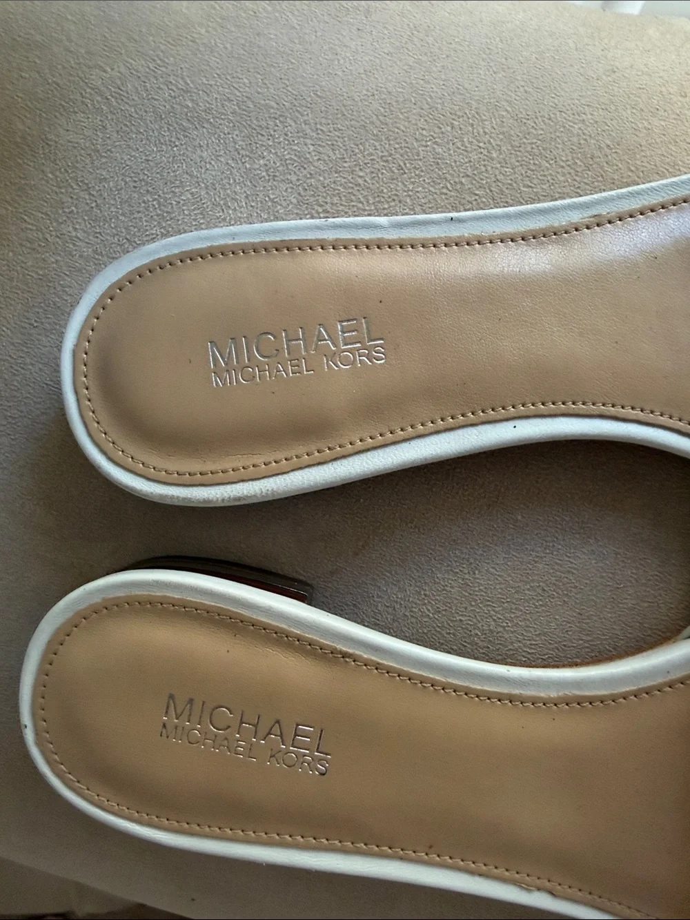 Michael Kors Cream Knot Bow Slide Mules